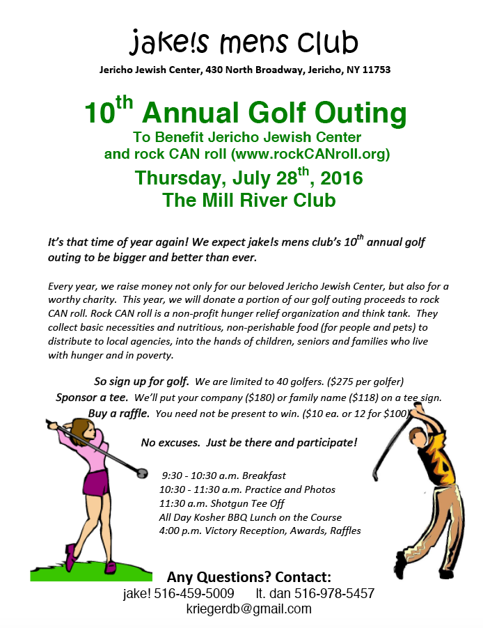 JJC golf outing  to benefit rock CAN roll